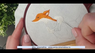 Вышивка лисички. Часть 2.