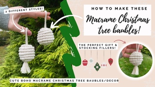 DIY macrame bauble Christmas ornament | boho macrame xmas decor | beginner & intermediate friendly