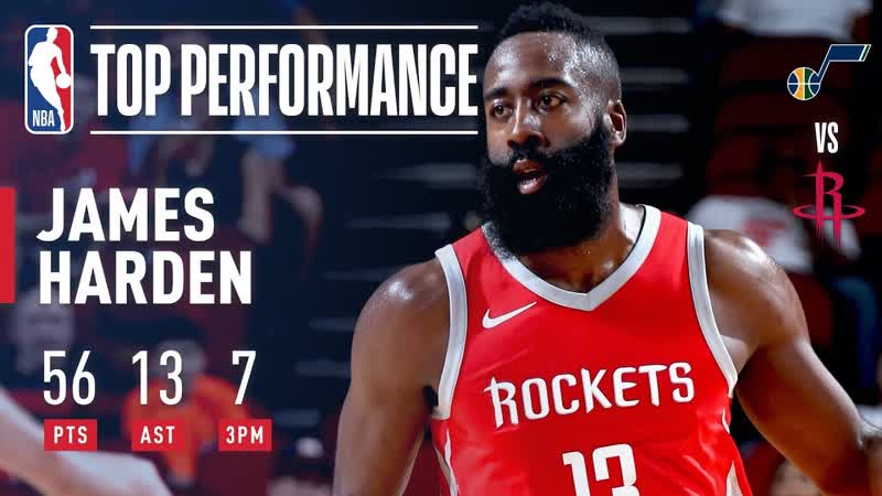 James Harden Scores A CAREER HIGH 56 Points and 13 Assists vs. The Jazz, EVERY