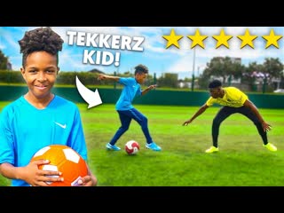 TEKKERZ KID vs OVERPOWERED FOOTBALL.. CURVE Like MESSI, RONALDO & MBAPPE!!