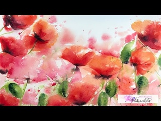 How to Paint Loose Poppies in Watercolor, WET ON WET