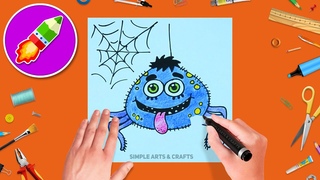 How To Draw A Happy Spider Step By Step DIY Tutorial Halloween