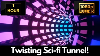 Twisting Sci fi Tunnel Screensaver – 1 HOUR LOOP Satisfying Background Video & Wallpaper!
