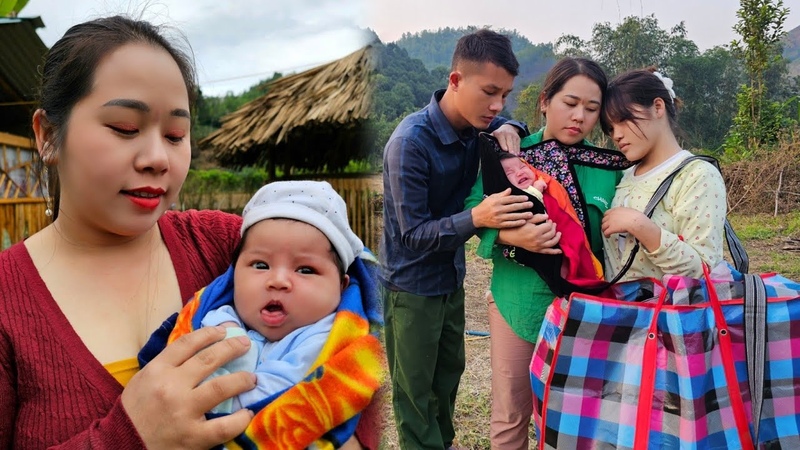 Phuong and the baby returned home hungry and weak, the first meal of the