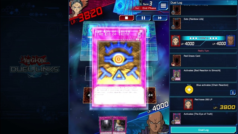 Yu Gi Oh DUEL LINKS 2021, continuous trap combo, Kartu: The eye of truth + Bad reaction to