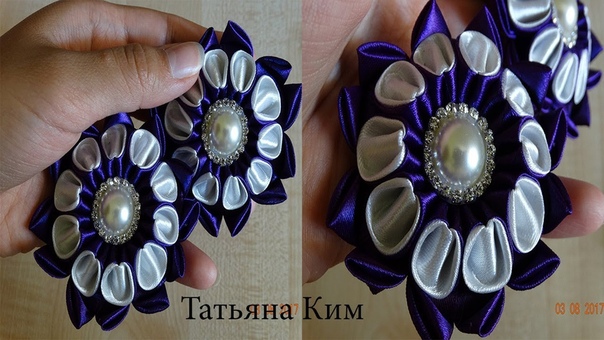 Резиночки Канзаши, Цветок Канзаши, Kanzachi rubber bands,