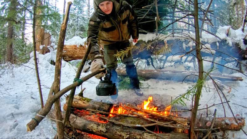 ЛЕСНОЙ ТУАЛЕТ, БЕЗОПАСНОЕ УКРЫТИЕ ЗИМОЙ, ПОМОЩЬ ЗАЙЦУ, ОДИН
