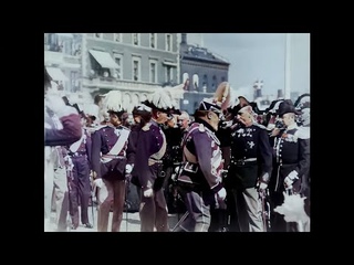 4k, 60fps, colorized (1901) King Edward VII visits 32 royal cousins in Denmark.